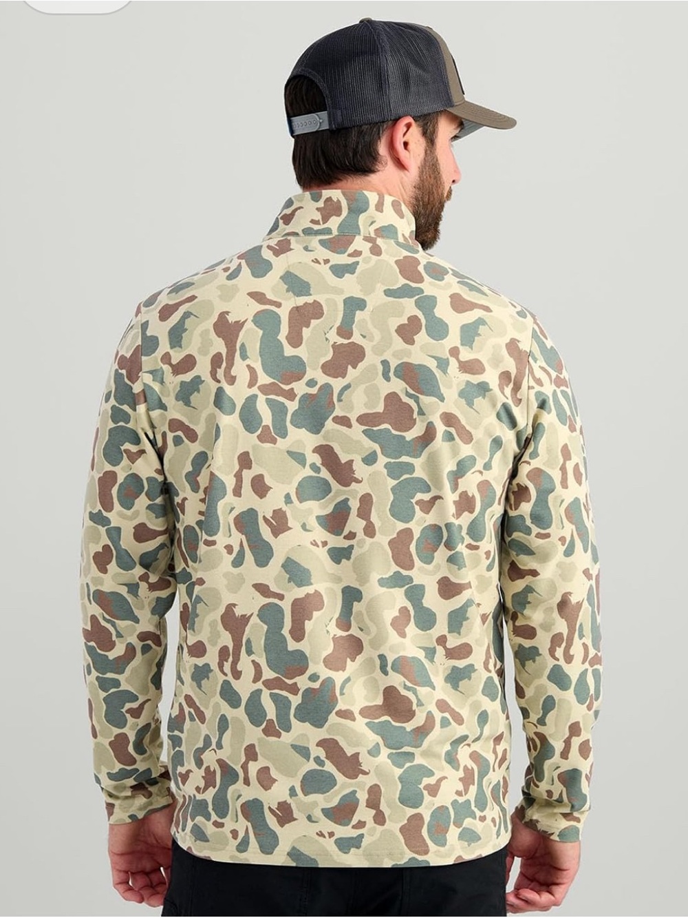 🎣 Huk KC Camo Print Leeward Lightweight Fleece 1/4 Zip Pullover – Men’s Medium - Picture 2 of 8